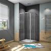 AICAit 195 cm Box Doccia Semicircolare Porte Scorrevoli Vetro Temperato 6 mm Trasparente Anticalcare Telaio Cromato Lucido 90x90 cm