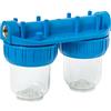 STI Portafiltro Acqua Doppio 5" 2.5" Trasparente 3/4" porte in Ottone