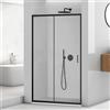 Inbagno Porta doccia per nicchia 100 cm nero opaco con vetro trasparente H 195 cm, anta scorrevole con installazione reversibile, Tay