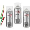 Generico SET 3 BOMBOLETTE DI VERNICE RIVESTIMENTO ZINCANTE PROTETTIVO SPRAY ZINCO BRILLANTE 400ml MADE IN ITALY