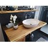 SPONHOLZ - Top per lavabo in legno massello di rovere oliato (100 x 40 cm)