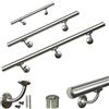Parpyon® Corrimano scala intenra D.40 passamano in Acciaio INOX Satinato 100% prodotto Italiano in Kit di montaggio fai da te per scale ringhiera (CM 300)