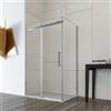 MarinelliGroup Box doccia cabina lusso angolare 70 80 90 100 110 120 140 160 170 cm scorrevole vetro trasparente anticalcare 8mm MIMOSA (90x140 cm)