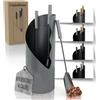 Heimfleiss® Set Camino Grigio Moderno | Attrezzi per Camino Set Camino | Kit Camino di Qualità con Attizzatoio, Spazzola-Paletta | Accessori Camino con Manici Argentati