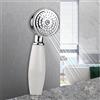 RANRAO Soffione doccia vintage, classico tradizionale stile telefono, a pioggia con risparmio idrico del 30%, Cromato, 1 getto, 18 cm, Rotondo, Lucidato, A ponte, 1 doccia inclusa