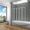 OCEAN ITALY S.R.L. OCEAN ITALY Sopravasca da Bagno Doccia 120x140 cm 5 ante Pieghevoli a Libro Vetro Temperato 4 mm Profilo Argento Opaco