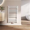 EMKE Scaldasalviette termoarredo, 100 x 60 cm, bianco colore, radiatore scaldasalviette ad acqua calda, termoarredo da bagno con collegamento centrale