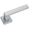 RongJ Sicma maniglia Shelby in Metallo per Porta Interna, Made in Italy, con Rosetta e Bocchetta quadrate, Cromo Satinato. Quadro 8mm.