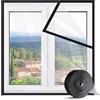Risareyi Isolante Termico per Finestre 55x55cm, Nero Pellicola Trasparente EVA Tenda Termica Window Cover Inverno Contro Freddo, Include Nastro Biadesivo, non Tagliabile