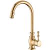 LAKKOAKOAA Rubinetto Cucina Rubinetto Lavello, Anticato Vintage Stile Girevole A 360 ° Monocomando Ottone Miscelatore Cucina Con Regolazione Caldo E Freddo, Rubinetto Lavello Cucina, Oro