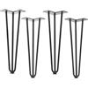 SOTECH 4 gambe a forcella nere 406 mm 3 montanti Gambe a forcella Gambe per mobili per tavolini e panche Gamba per tavolo