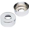 ZLYY Copertura decorativa per rubinetto circolare in acciaio inox alto 30 mm, adattatore per rubinetto, bocchetta per flangia, piastra di copertura adatta per tubi da 3/4 (2 pezzi)