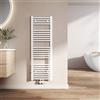 EMKE Scaldasalviette termoarredo, 120 x 40 cm, bianco colore, radiatore scaldasalviette ad acqua calda, termoarredo da bagno con collegamento centrale