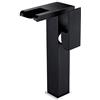 Gx Led Rubinetto Bagno Cascata, Rubinetto Bagno Lavabo, Nero Moderno Ottone Rubinetto Lavabo, Acqua Calda E Fredda Disponibile, Miscelatore Monocomando, Per Bagno o Avabo Bagno, Con Valvola In Ceramica