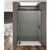 BASIC BLACK - GME Box doccia - GME - Basic Black frontale - 1 pannello fisso + 1 anta scorrevole 170-175 cm