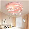 FUMIMID Lampada Da Soffitto A LED Per Bambini Dimmerabile Con Telecomando Plafoniera Star Moon Lampadario Moderna Ragazze Ragazzi Luci Per Interni Camera Da Letto Soggiorno,Rosa,42cm