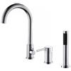 XJTNLB Miscelatore Bordo Vasca da Bagno Cromato Miscelatore Monocomando Vasca Rubinetto per Vasca da Bagno con Doccia