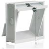 Fuchs Design Anta di ventilazione in lamiera d'acciaio bianca (217x235x90 mm) per 1 blocco di vetro (19x19x8 cm) - con meccanismo di trazione