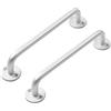JIAOLUN123 2 Pezzi Maniglia della Porta Argento Maniglione Maniglie in Lega di alluminio Maniglia,Manopole per Cassetti Tiretti ?per Porta del Fienile,Porta di vetro,Porte scorrevoli (Total length 220mm)