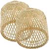 HAMPPLIES Lampadario Leggero e Versatile in Intrecciato Copertura per Lampade a Paralume 2pezzi, Copertura per Lampade a Stile Rustico e Struttura Stabile Adatto per Lampadine Apertura 4.2cm