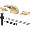 TRUSTMI Spazzolato Oro Bagno Rubinetto 2 Maniglia 8 Pollice Ottone Diffuso Cascata Vanity Bacino Rubinetto Lavandino