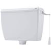 Cr CASSETTA ALTA ESTERNA MOD. ALFA a catenella BIANCA CON COPERCHIO PER WC BAGNO