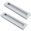 JIAOLUN123 Confezione da 2 Maniglie da incasso per porta scorrevoli da incasso a scomparsa Tiretti nascoste in Lega di alluminio Pomello per cassetti Maniglione per porta,bianca (Hole distance 160mm)