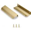 sunlithor Linguetta da dito per armadi, hardware, armadio, barra quadrata, tiranti per cassetti, confezione da 5, facile da installare, 150 mm, ottone spazzolato