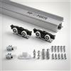 FIP Porte, Binario Porta Scorrevole Silver Portata 120 kg, Kit Alluminio Anodizzato, Fissaggio a Soffitto o Parete, Scorrimento Silenzioso, Misure da 120 a 300 cm, (220 cm, Silver fissaggio a parete)
