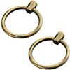DSWZLQDXB 2 Pezzi Pomelli per mobili ad anello rotondo Tiretti per cassetti esagonale Anelli per mobili in Rame puro Maniglie per maniglioni Anelli per Manopole per dell'armadio vintage (65mm,bronze colour)