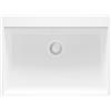 PRIMAGRAN Lavello Angolare Tutto Bianco 68x50cm, Lavandino in Granito a 1 vasca + Sifone Classico, Lavabo da Cucina Incasso al Mobile 70cm - Oslo Top S447