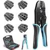 Bellanny Set di pinze crimpatrici con spelafili, pinza crimpatrice, pinza per capicorda - [0,25 - 10 mm²] - pinza per capicordi, pinza a crimpatura per auto, installazione elettrica, fai da te