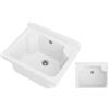 Granitan Set Lavandino + Sifone - Lavatoio da Esterno 42x 34x24 cm - Lavandino esterno per lavanderia, garage, giardino - Lavabo Resistente agli acidi e alle sostanze chimiche - Bianco - Granitan