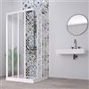 Decor Space Decorspace Box doccia 3 Lati Acril in Acrilico con profili in PVC apertura centrale riducibile Made in Italy (75 x 75 x 75 cm)