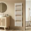 S'AFIELINA Termoarredo Bagno 1600x600 mm, Scaldasalviette Bagno Connessione Centrale, termoarredo Scaldasalviette ad acqua,Radiatore per Bagno, 761 W resa termica, Bianco (Senza valvola)