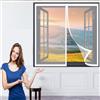 DOGUO Zanzariere a Calamita per Finestre 108 x 150 cm Telaio Magnetico per Finestra Traspirante Aria Fresca Magneti Rete Anti Zanzare Anti Insetti Zanzariera per Finestre a Battenti, Bianco