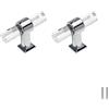 FEEIMOL 2 pezzi chiaro acrilico maniglie per armadietti da cucina cassetto tira maniglia per porta armadio maniglia per mobili per camera da letto bagno Argento foro singolo