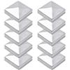 TRIBECCO® 10 tappi per pali di legno, tappi per pali di legno, tappi di copertura per pali di recinzione, tappi zincati, a forma di piramide - copertura per pali, 7 x 7 cm - 70 x 70 mm
