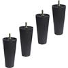 sbslj-0001 150 mm di Altezza Gambe per Mobili Conico Piedini di Ricambio per Mobili Plastica Piedini per Mobili,per Divano per Poltrone da Cucina,Nero 4 Pezzi (M10)