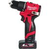 Milwaukee Trapano a percussione Milwaukee brushless M12 M12 BLPDRC-402C completo di due batterie 4ah e caricabatterie