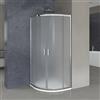 Inbagno Box Doccia Angolare 90X90 Semicircolare In Cristallo Temperato Opaco H 185 Cm, Doppia Porta Scorrevole Con Profilo Cromato E Installazione Reversibile Linea Geo