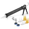 STAHLWERK Pistola in silicone SPB-600 ST con pressa in silicone in alluminio, 600 ml, pistola acrilica, pressa per cartucce, pressa per sacchetto, siringa in silicone, pistola per cartucce e sacchetti