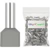 MARKETCONNECT Sez. 2 x 4 mmq - Lung. 18/14 mm - 100 pz - Grigio Weidmüller (WD/W) - Doppio Capicorda