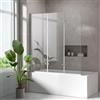 S'AFIELINA Parete Vasca da Bagno 120x140 cm, 3 Ante Pieghevoli