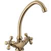 eurosanit Rubinetto Miscelatore da Cucina a Due Maniglie Fedleen Ottone Anticato | Stile Classico ed Elegante per Cucine Tradizionali | by EUROSANIT