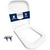 HYDRO HOME Copriwater Rettangolare HH313 Universale Compatibile con Vari Modelli, Tavoletta WC in Plastica Termoindurente, Antibatterico, Cerniere Regolabili Soft Close, Bianco (Chiusura ammortizzat)