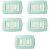 Electron CONFEZIONE DA 5 PLACCHE IN TECNOPOLIMERO, COMPATIBILE CON BTICINO MAGIC, 2 MODULI/POSTI DISTANZIATI, COLORE VERDE PASTELLO, ALTA QUALITA', ARROTONDATE, DESIGN CLASSICO, PER INTERRUTTORI/PRESE