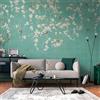 PRO[f]home Sfondo fotografico Profhome 399211-GU Carta da parati TNT goffrata a caldo liscia con motivo floreale opaca blu bianco-crema beige grigio 3,71 m x 2,8 m