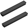 JIAOLUN123 2 pezzi Maniglia a ribalta Tiretti nascoste Pomello per cassetti Multicolore in Lega di alluminio Maniglie da incasso per porta scorrevoli da incasso a scomparsa quadrato (165mm,Black)