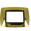 A2ZWORLD Placca Bombe Da 3 Moduli 3 Posti, Compatibile Con Bticino Living (Oro Lucido)